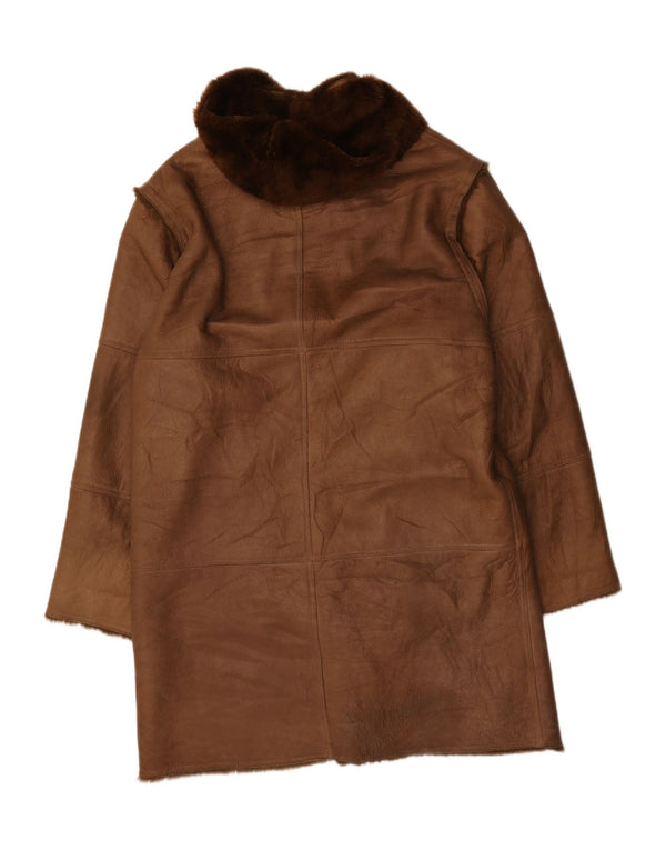 Sobretudo masculino Sherpa com capuz Coveri UK 44 2XL marrom