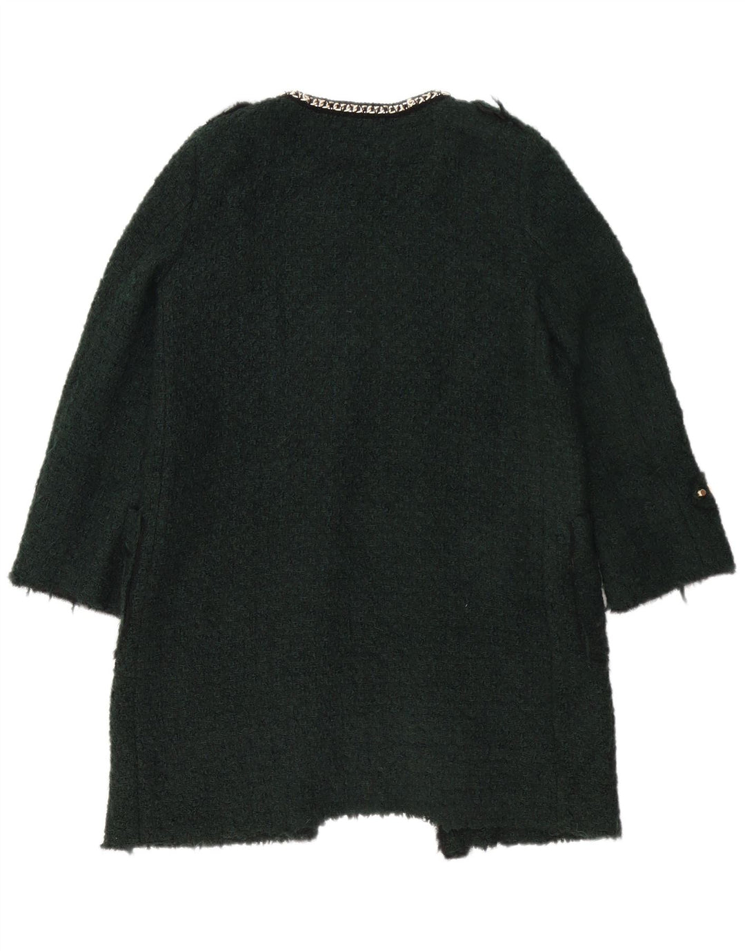 Sobretudo feminino Zara UK 16 grande acrílico verde