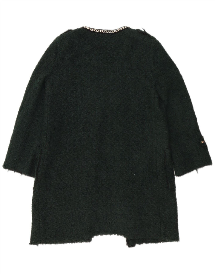 Sobretudo feminino Zara UK 16 grande acrílico verde