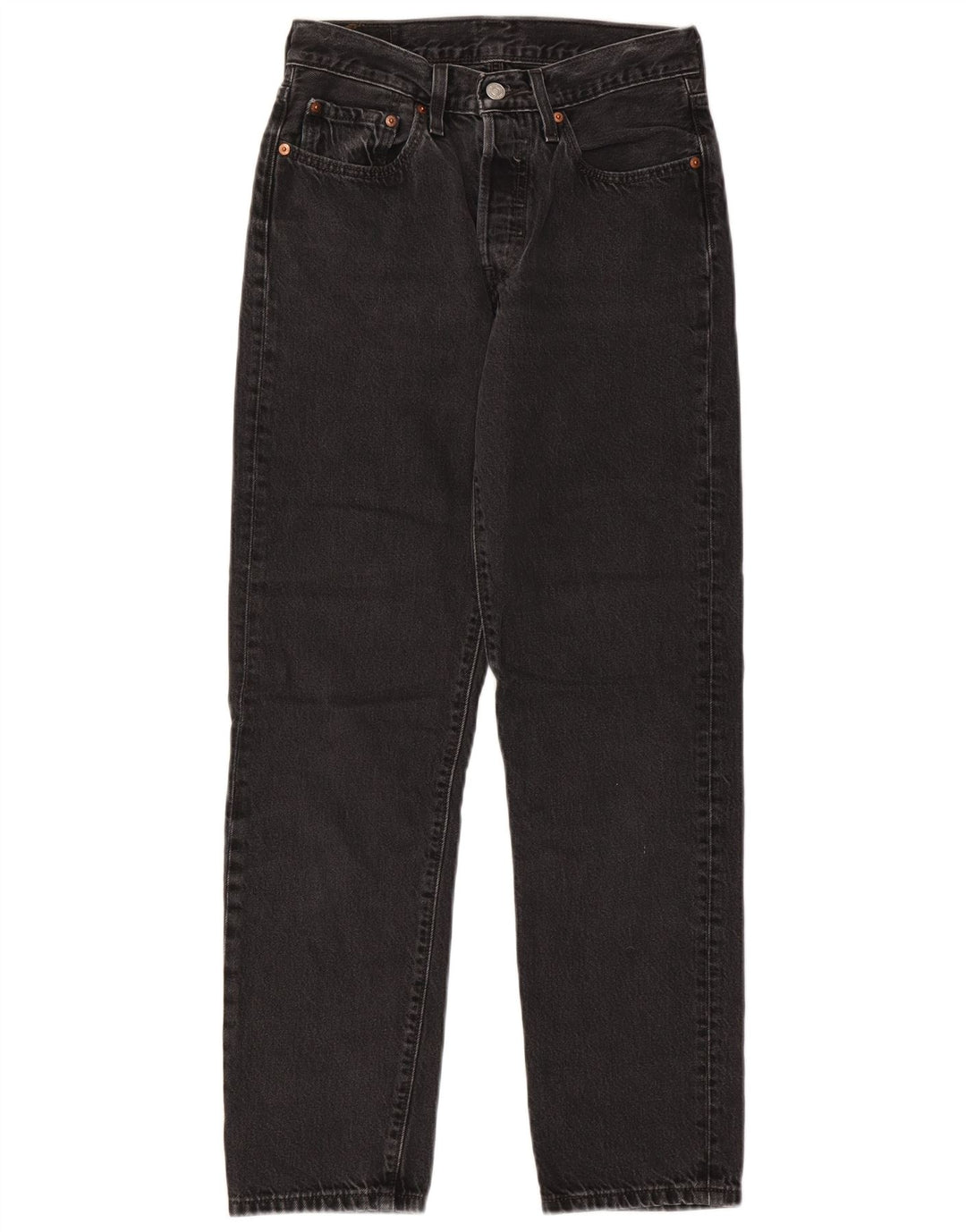 Calça jeans feminina Levi's 501 Straight W26 L28 algodão preto