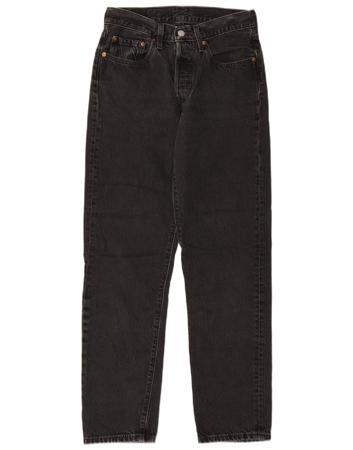 Calça jeans feminina Levi's 501 Straight W26 L28 algodão preto