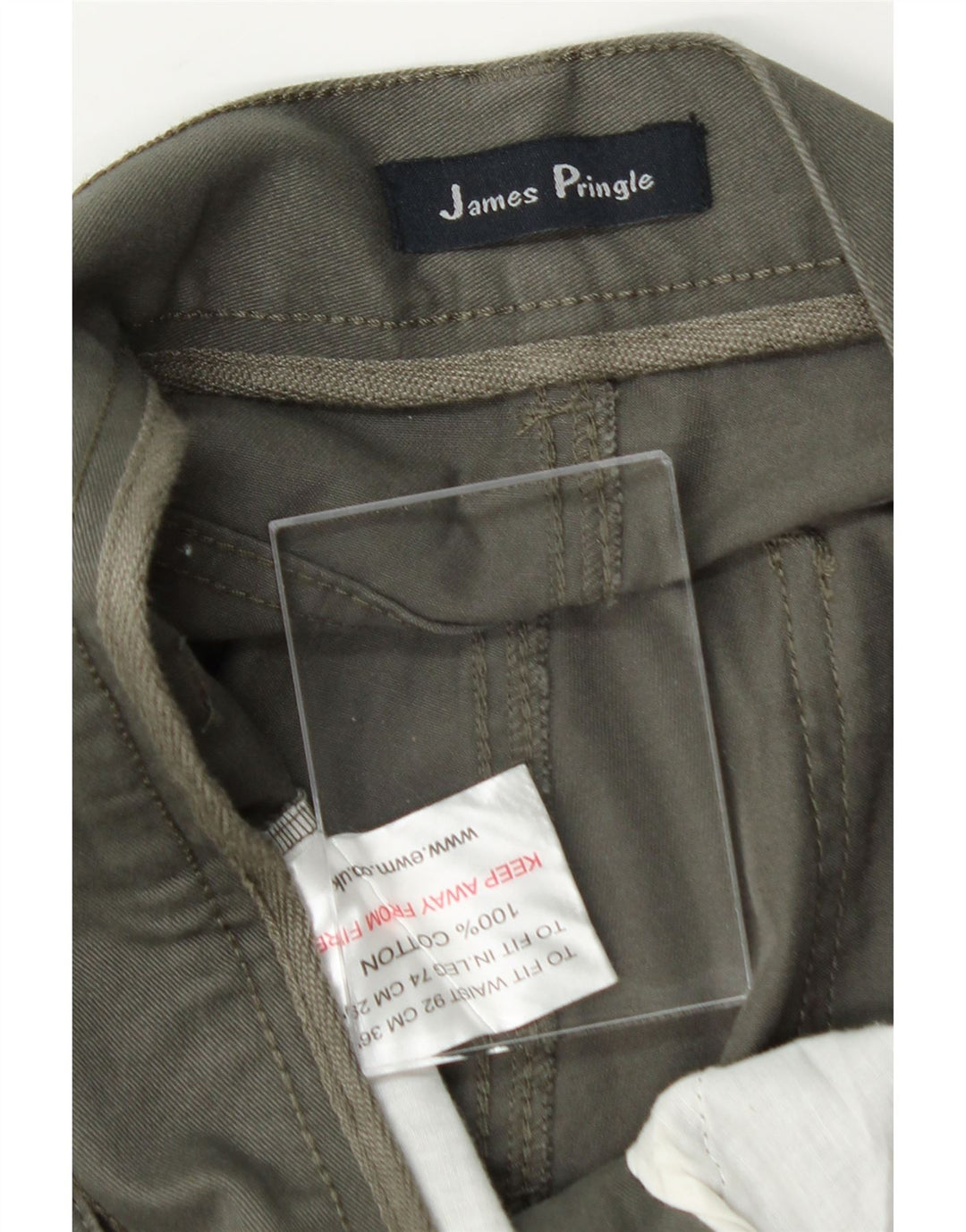 JAMES PRINGLE Mens Straight Cropped Trousers W36 L26 Green Cotton Vintage James Pringle and Second-Hand James Pringle from Messina Hembry 