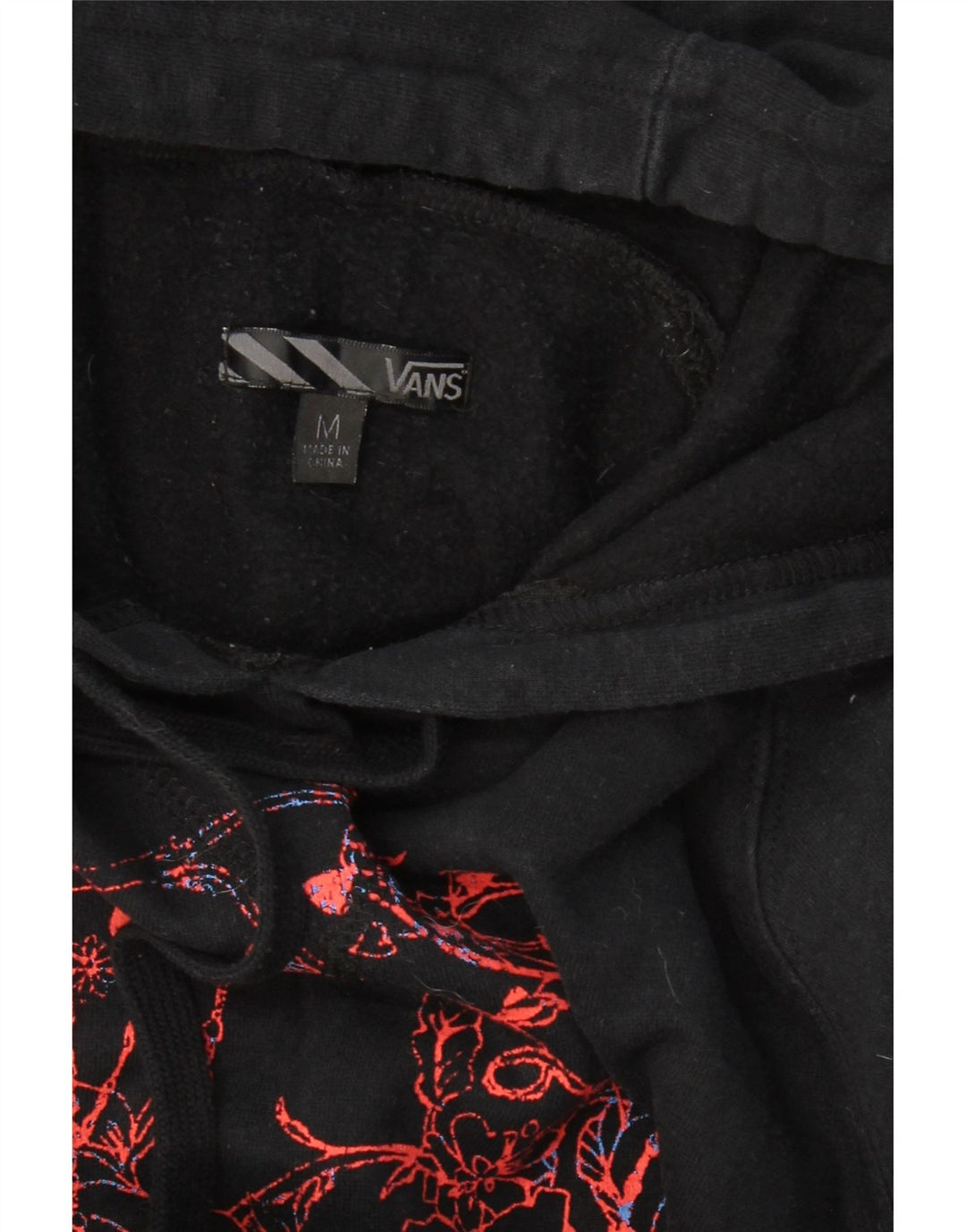 Vans feminino gráfico moletom com capuz UK 14 médio preto