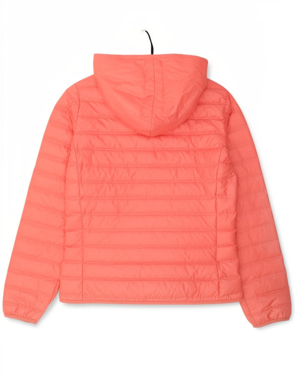 Jaqueta acolchoada com capuz feminina Adidas UK 12/14 poliéster rosa médio