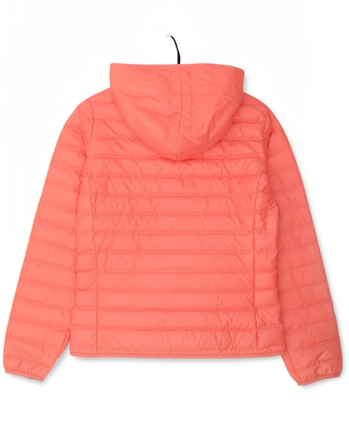 Jaqueta acolchoada com capuz feminina Adidas UK 12/14 poliéster rosa médio