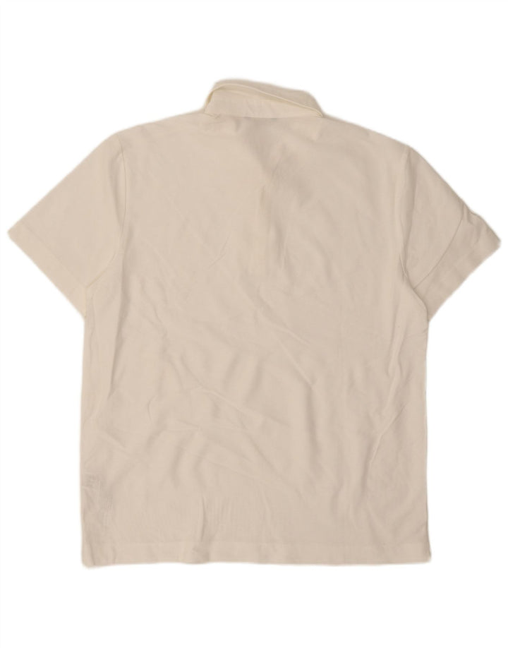 Camisa polo masculina Massimo Dutti grande algodão branco