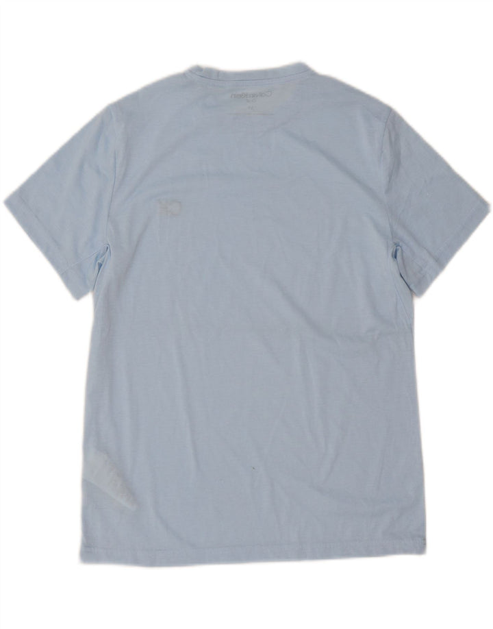 Calvin Klein Camiseta masculina top pequeno azul poliéster