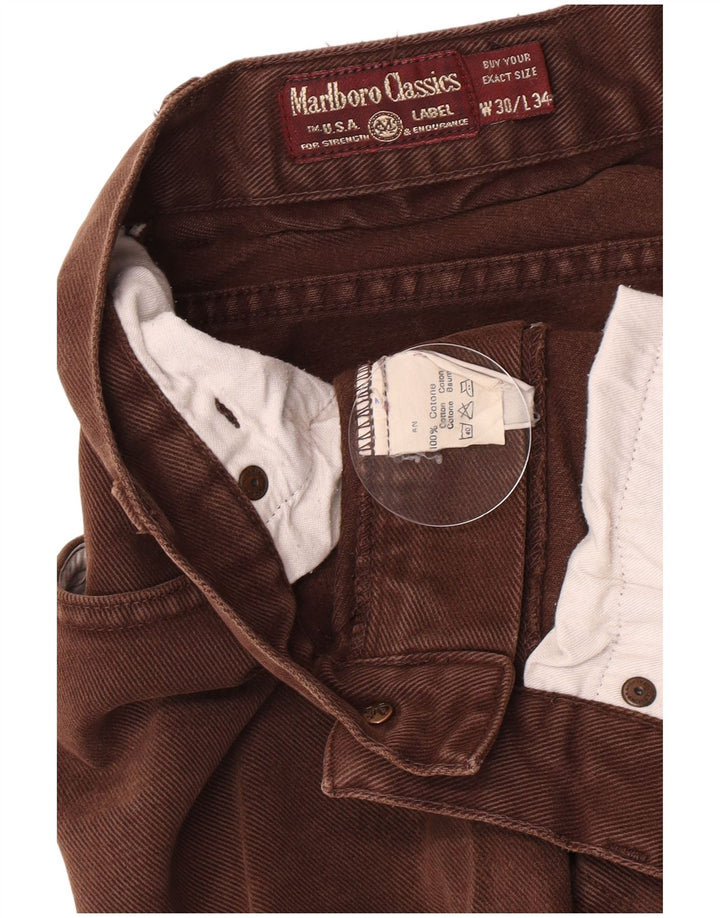 Marlboro Classics Mens Straight Jeans W30 L30 Marrom Algodão