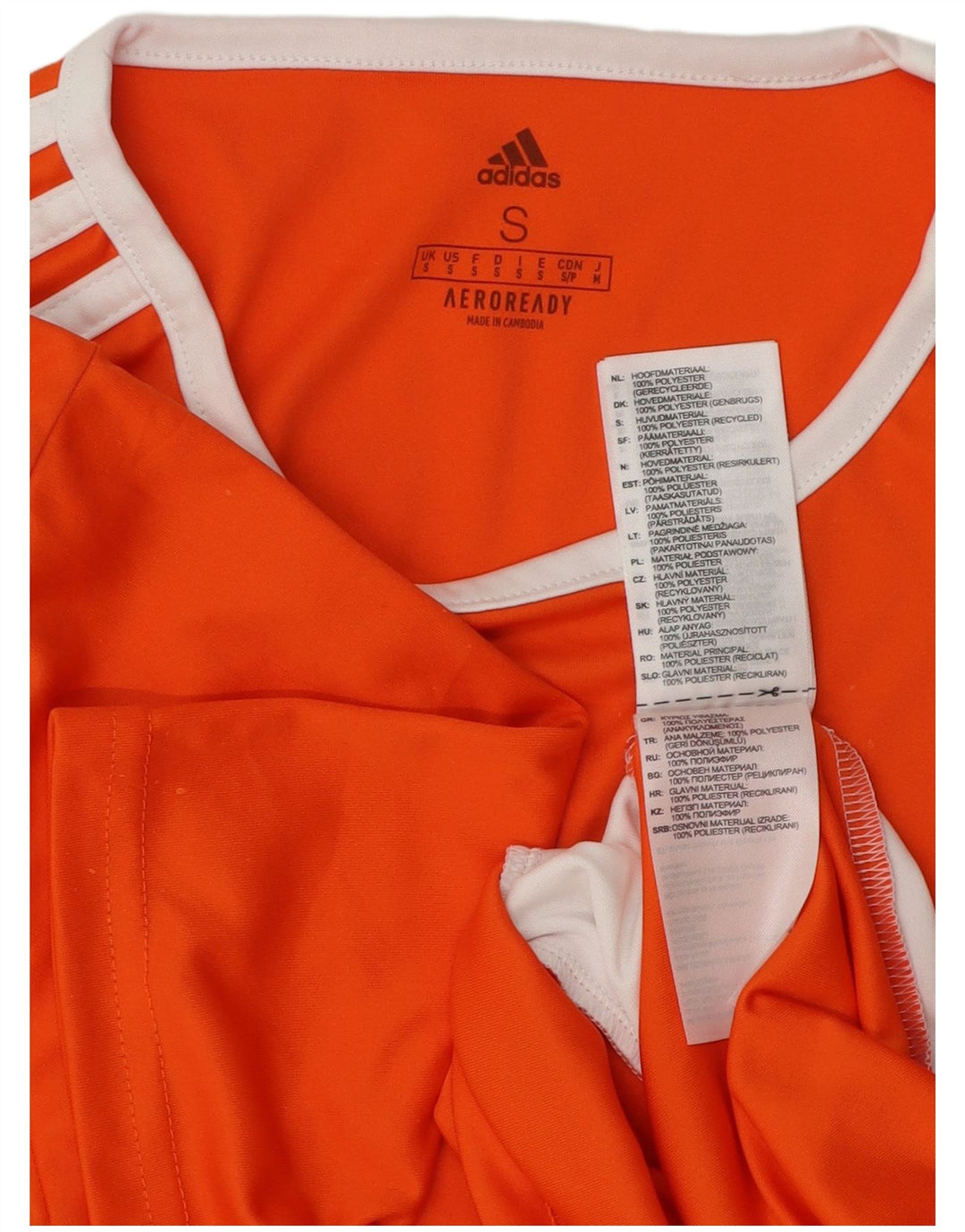 Adidas Mens Aeroready Camiseta Top Pequeno Laranja Colorblock Poliéster