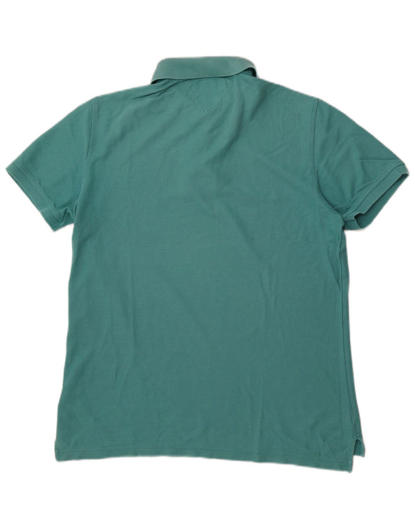 TOMMY HILFIGER Mens Slim Fit Polo Shirt XL Turquoise Cotton