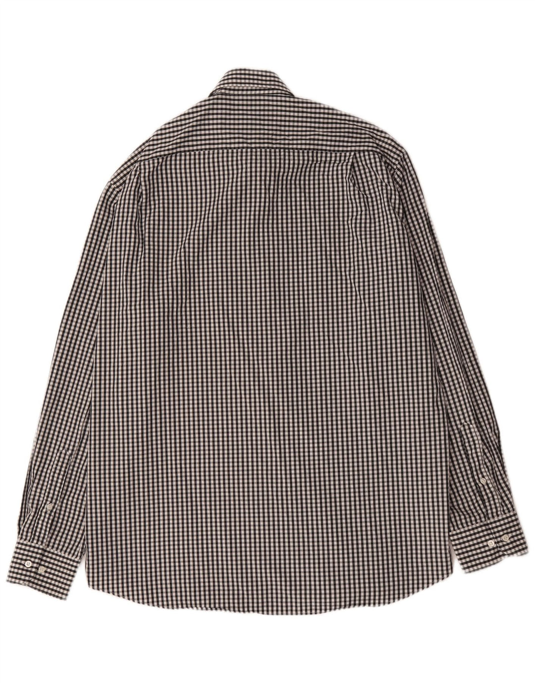 Camisa masculina Hugo Boss tamanho 43 17 XL preto algodão guingão