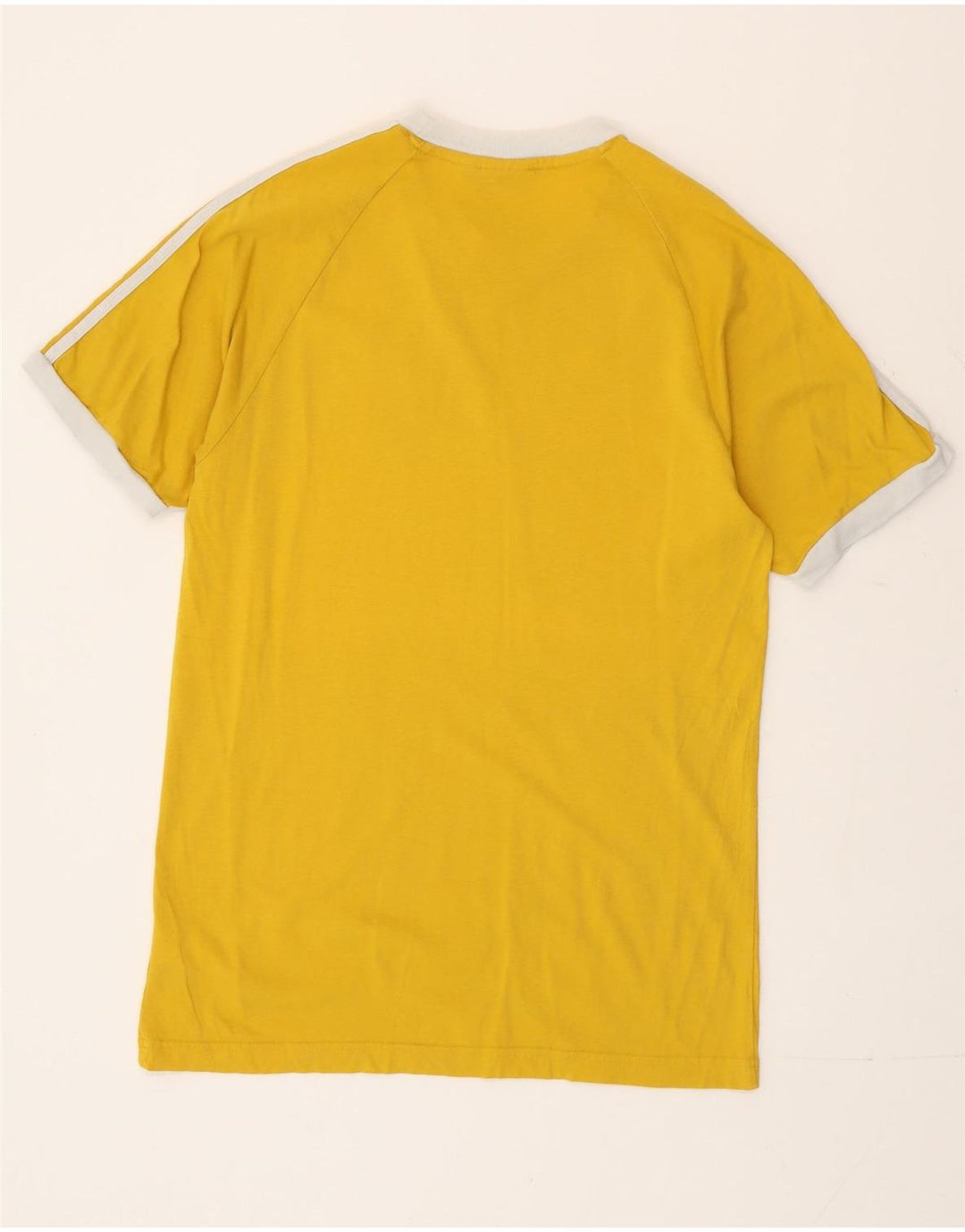 Adidas Mens Camiseta Top Médio Algodão Amarelo