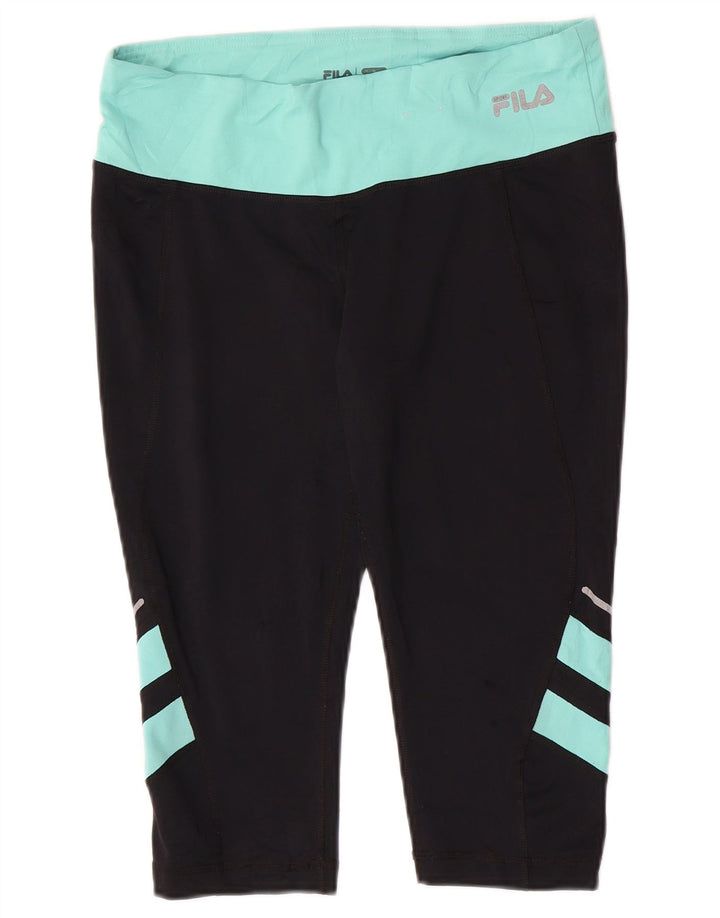 Fila Womens Capri Leggings UK 12 Medium Black Colourblock