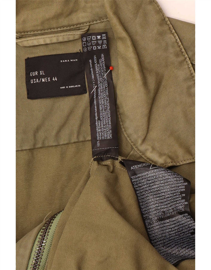 Jaqueta bomber masculina Zara UK 42 XL algodão verde