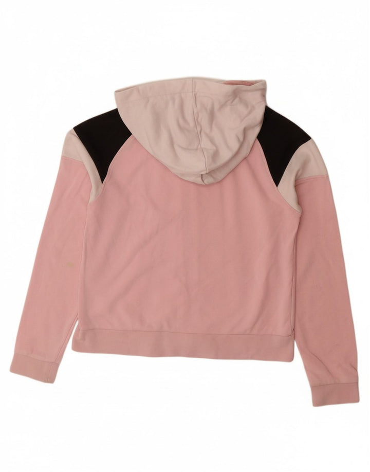 Suéter feminino com capuz e zíper gráfico ELLESSE 11-12 anos rosa colorblock