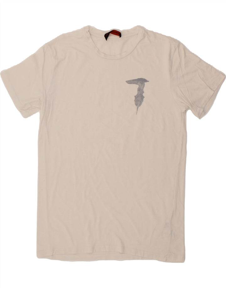TRUSSARDI Womens T-Shirt Top UK 18 XL White Cotton Vintage Trussardi and Second-Hand Trussardi from Messina Hembry 