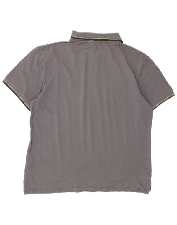Camisa polo masculina Trussardi XL algodão listrado cinza