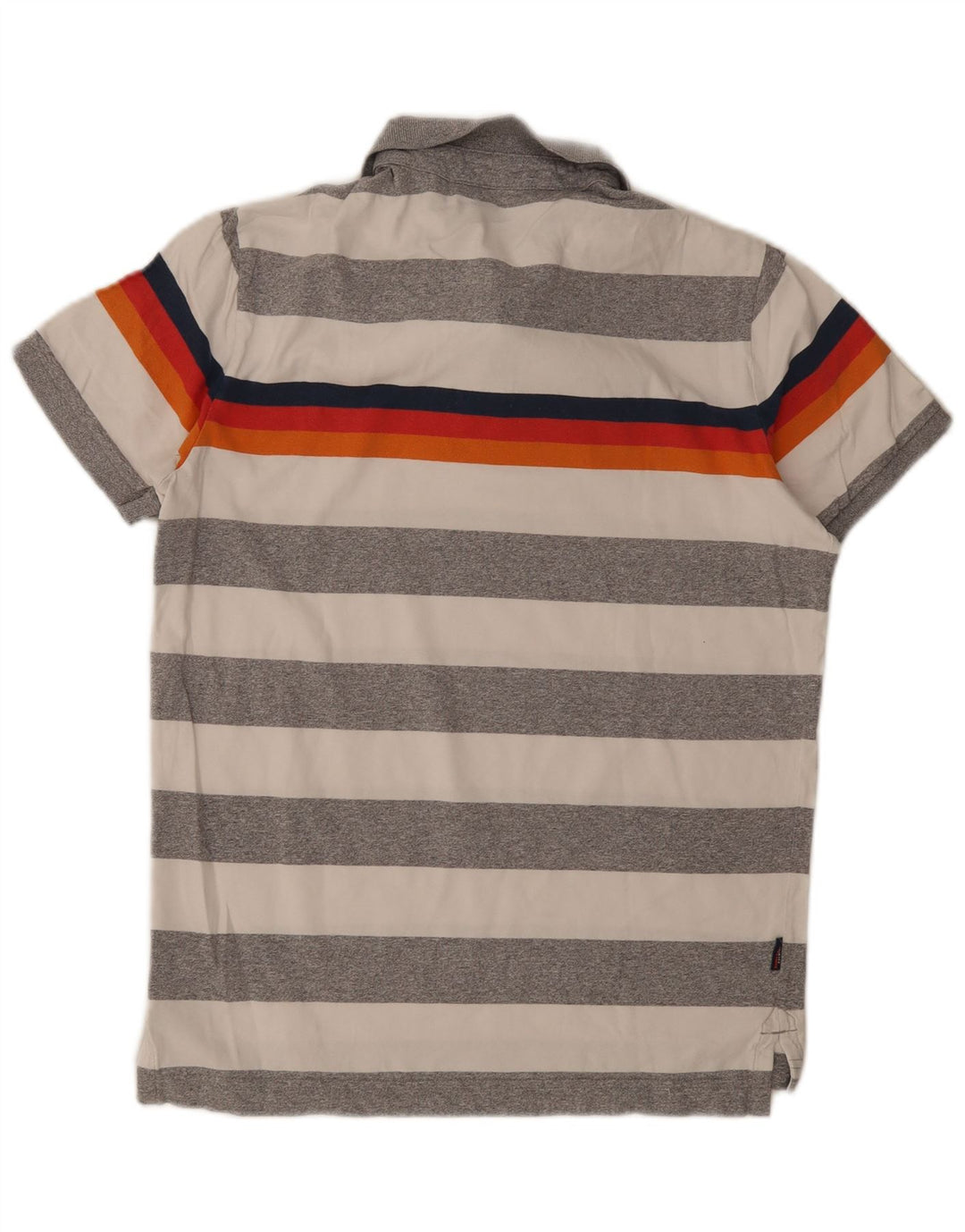 Camisa polo masculina Superdry grande algodão listrado cinza