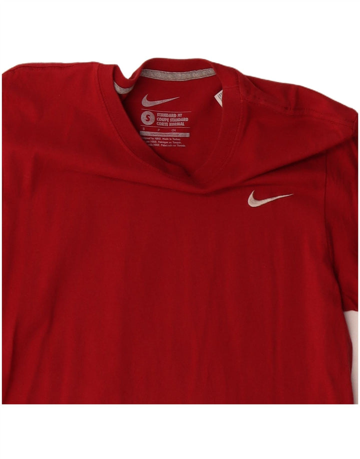 Camiseta masculina Nike Coupe Standard Standard Fit Top Pequeno Algodão Vermelho