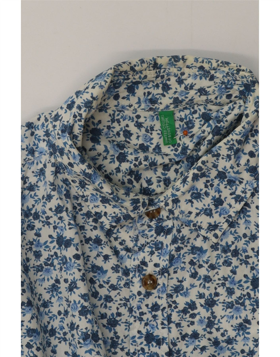 Camisa masculina BENETTON pequena azul floral