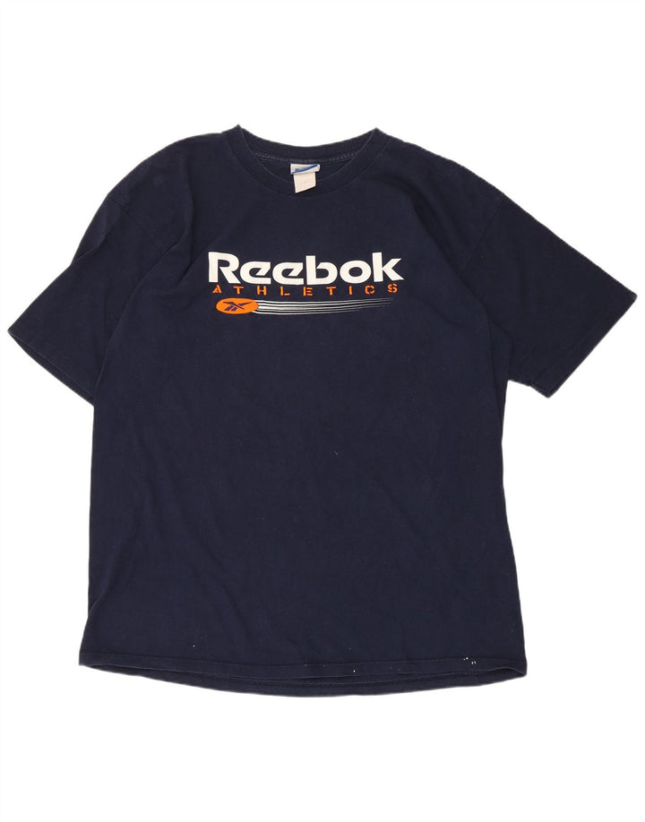 Camiseta gráfica masculina Reebok Top grande azul marinho