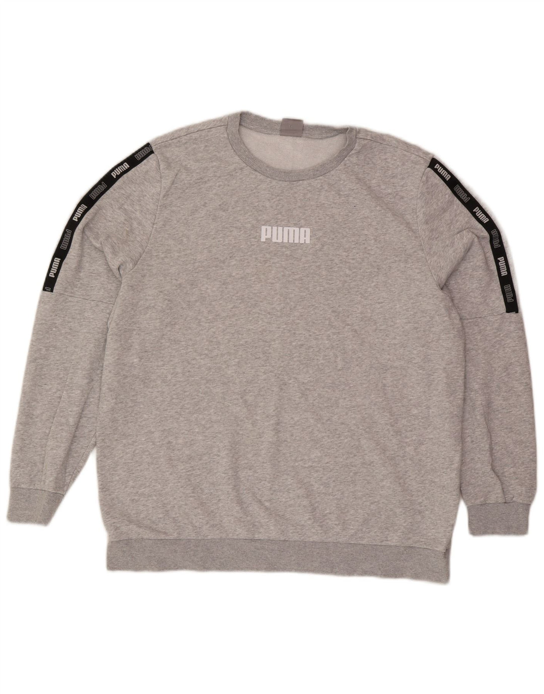 Puma Mens Graphic Moletom Jumper XL Cinza Colorblock Algodão