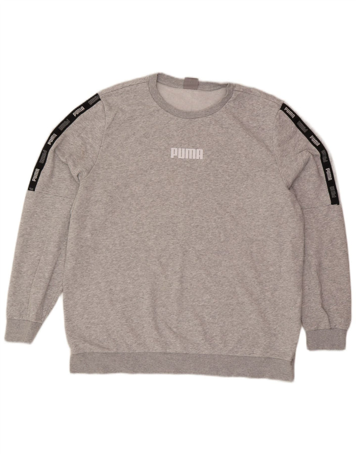 Puma Mens Graphic Moletom Jumper XL Cinza Colorblock Algodão