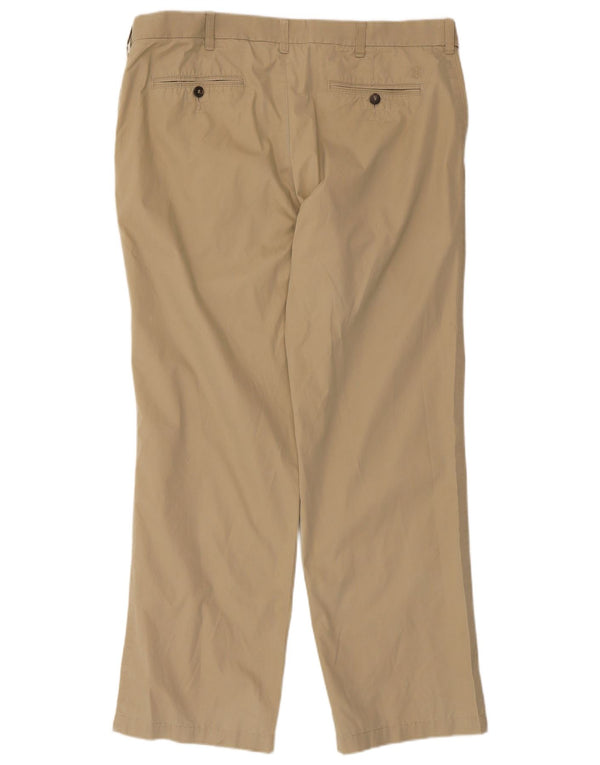 Calça chino reta masculina Marks & Spencer Blue Harbor W38 L31 bege