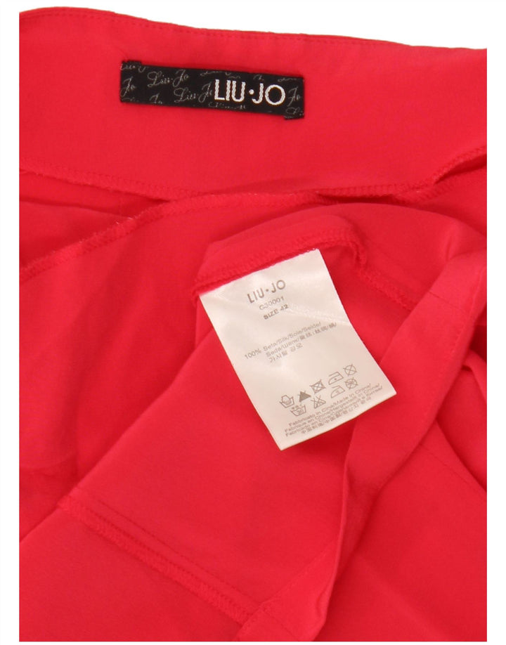 Liu Jo vestido feminino frente única IT 42 seda vermelha média