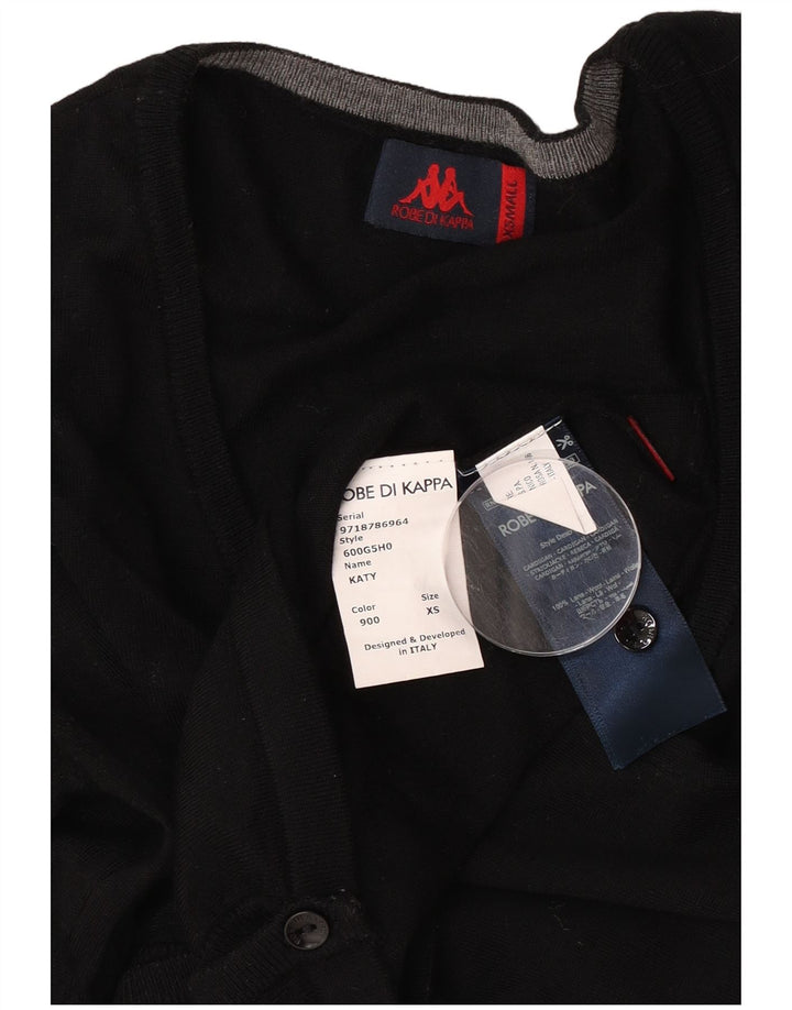 Suéter cardigã feminino Kappa UK 6 XS lã preta