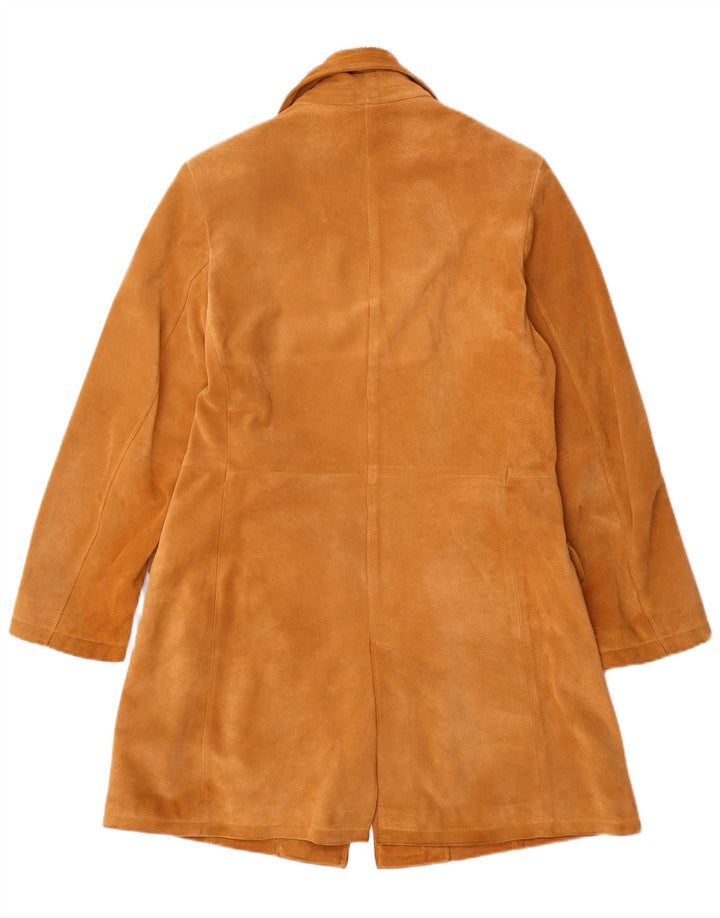 Sobretudo feminino vintage de camurça IT 42 couro bege médio
