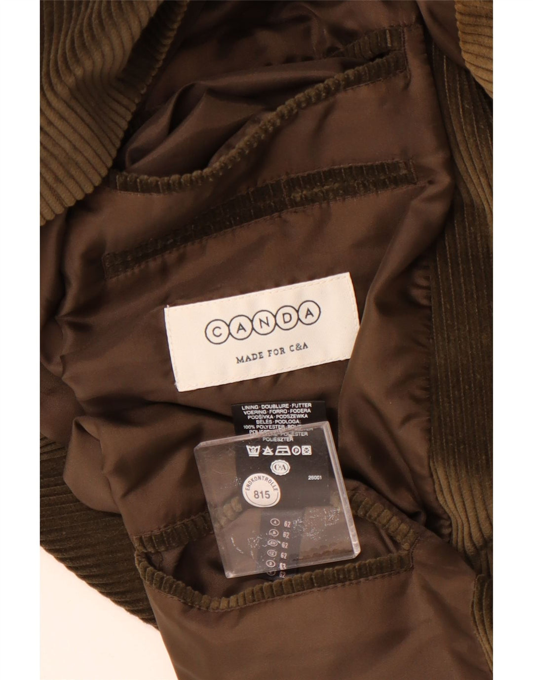 Jaqueta blazer masculina Canda de veludo cotelê com 3 botões Reino Unido 58 4XL algodão verde