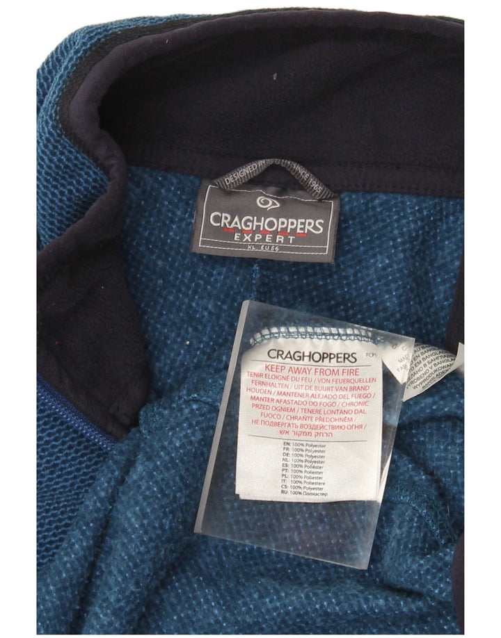 Suéter de lã masculino CRAGHOPPERS com zíper e gola XL azul poliéster