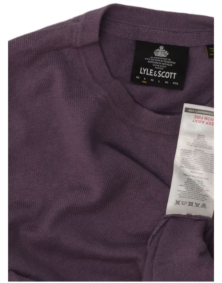 Suéter masculino LYLE & SCOTT com gola redonda e algodão roxo pequeno