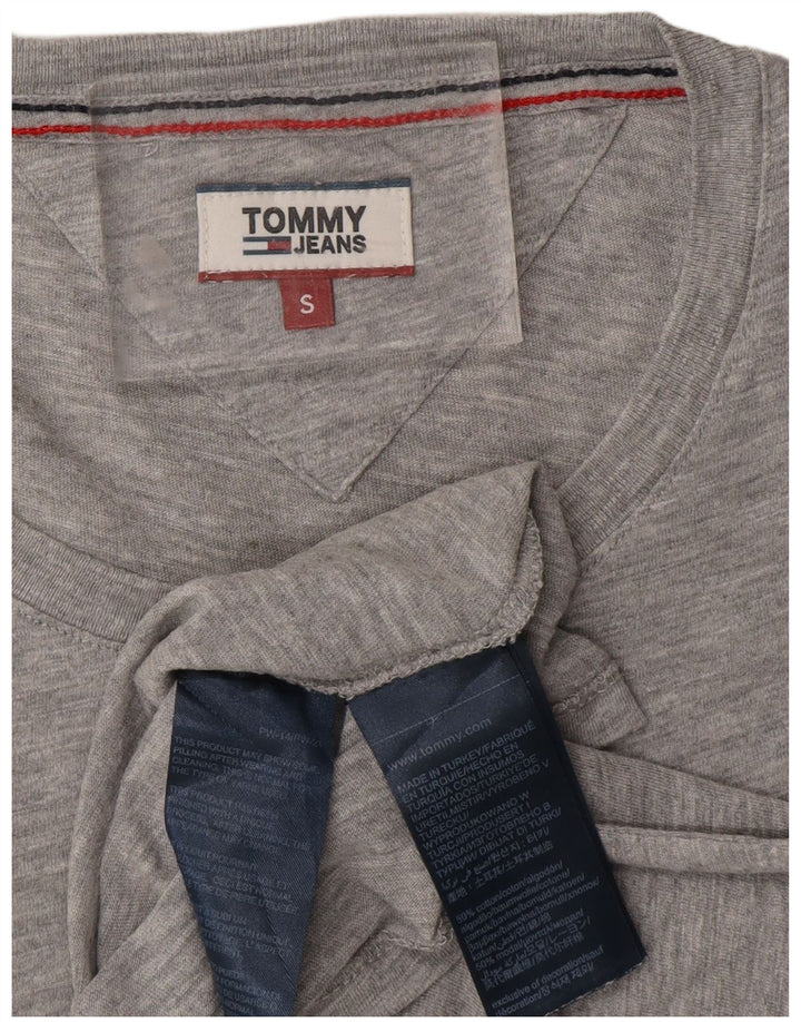 Camiseta feminina TOMMY HILFIGER com estampa oversized UK 10 pequena cinza