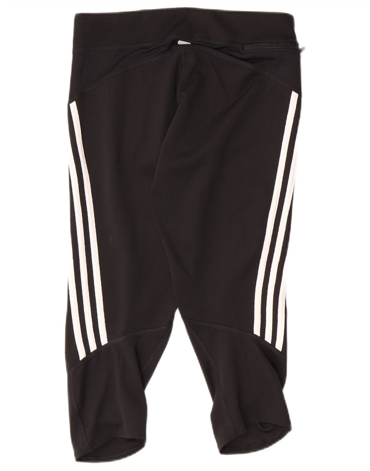 ADIDAS Womens Climalite Capri Leggings UK 12 Médio Preto Poliéster