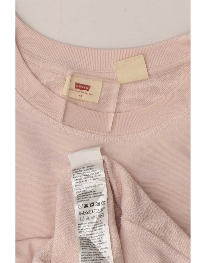 Moletom feminino Levi's Jumper UK 24 4XL algodão rosa