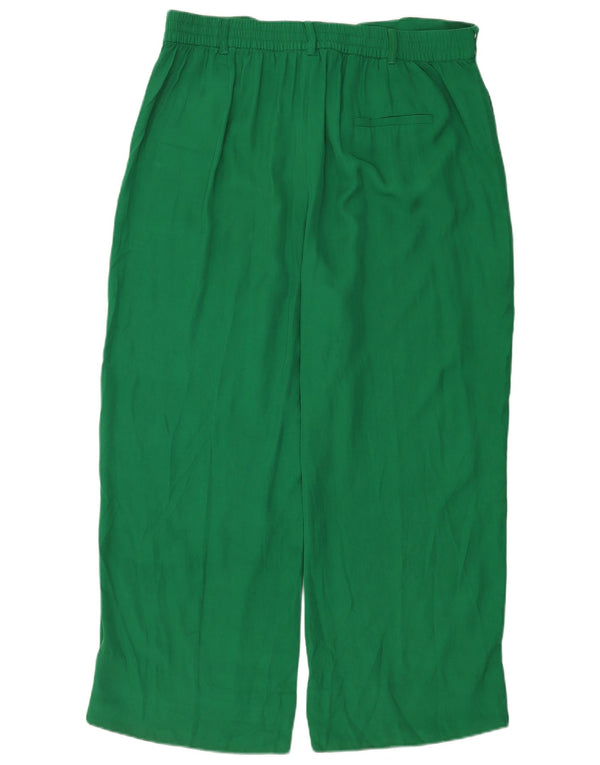 Calça chino feminina Zara com perna larga 2XL W34 L28 verde