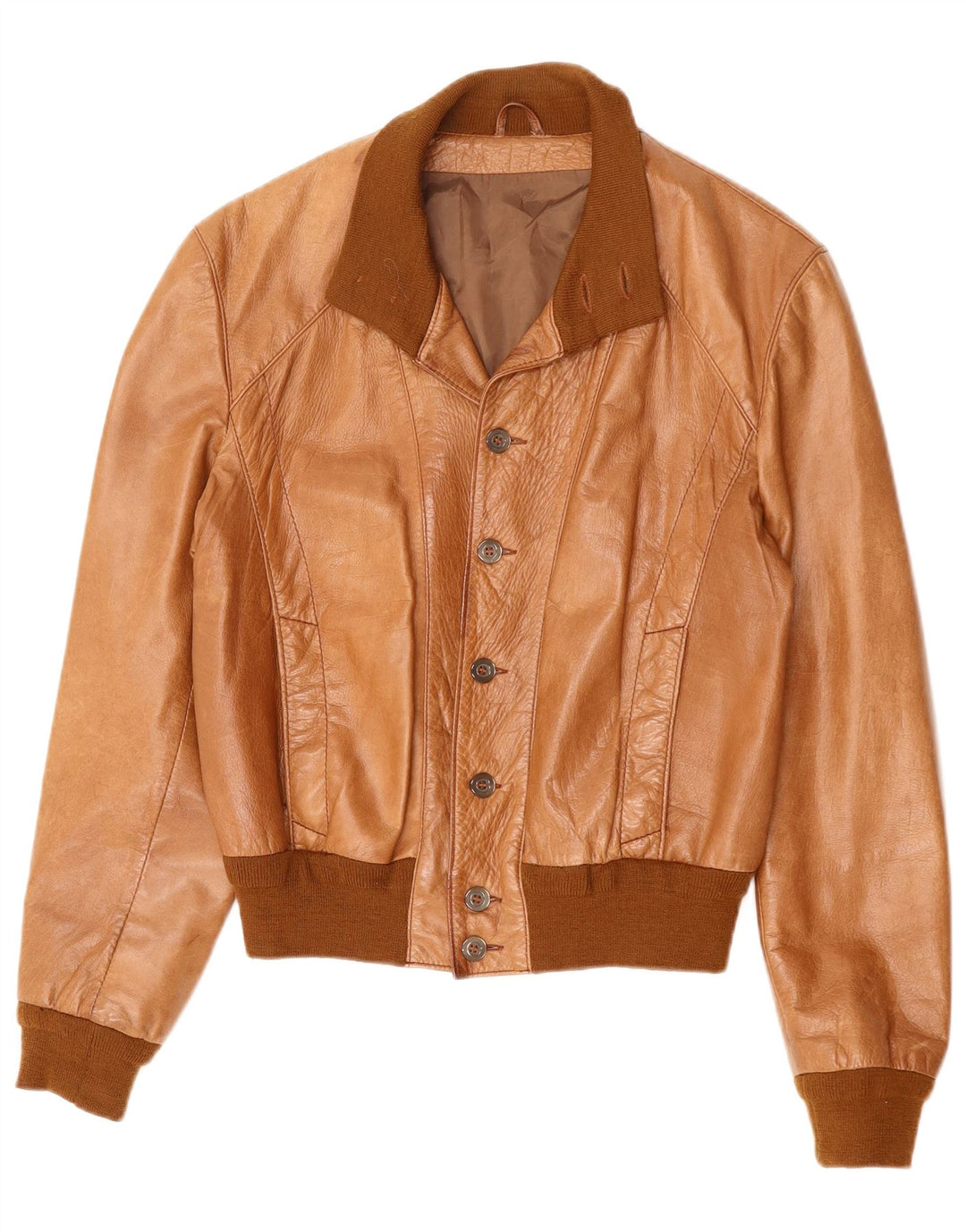 Jaqueta bomber masculina VINTAGE UK 36 pequeno bloco colorido marrom