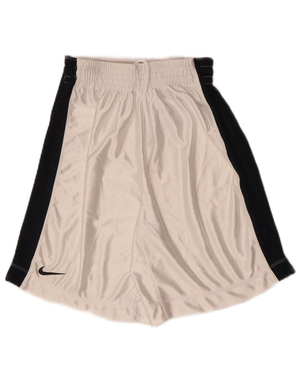 Shorts esportivos de cintura alta para meninos NIKE 7-8 anos XS branco colorblock poliéster