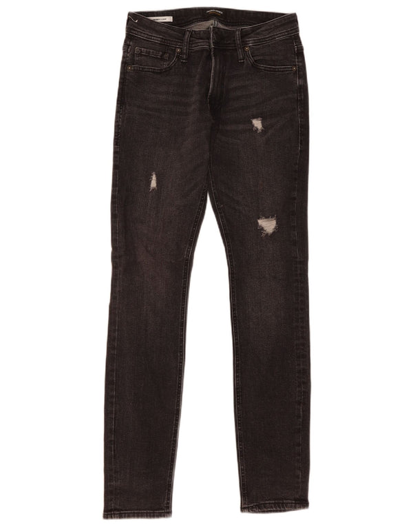 Jack & Jones Mens Liam Distressed Jeans Skinny W29 L32 Algodão Cinza