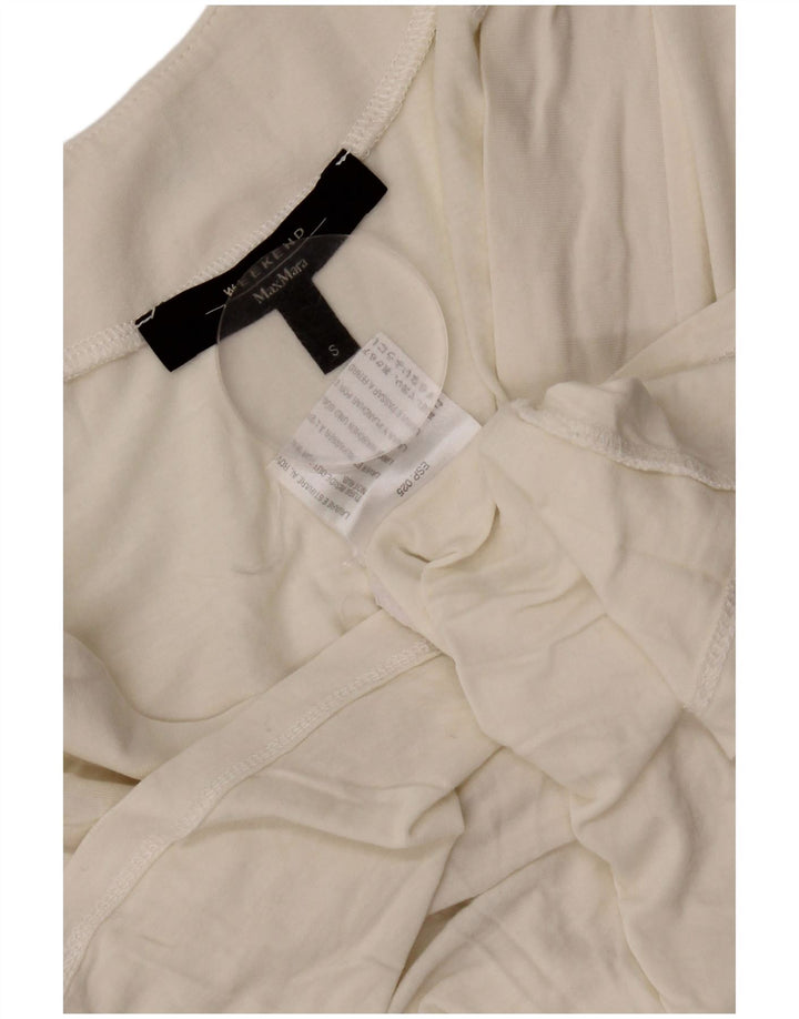 Blusa feminina Max Mara de manga curta para fim de semana Reino Unido 10 pequena branca