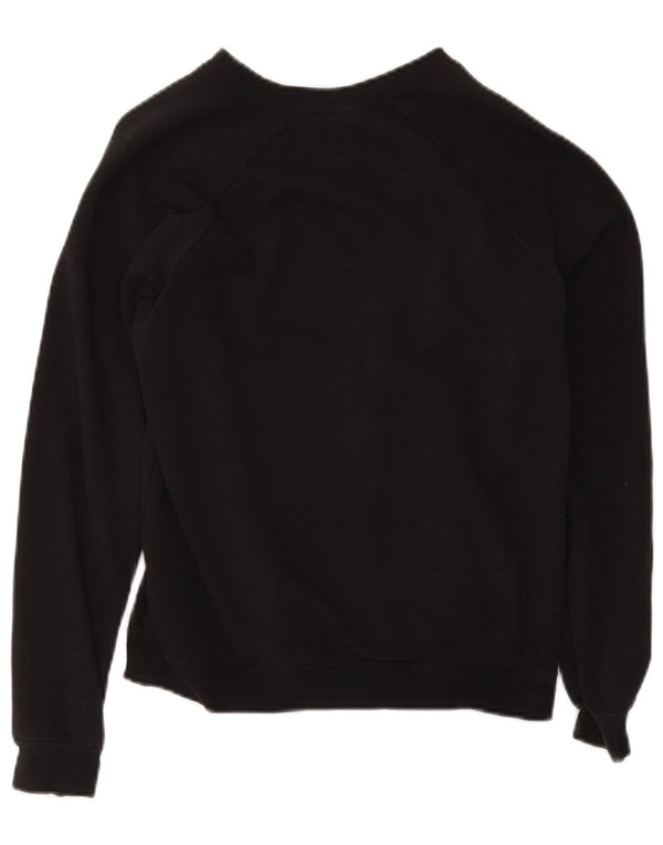 Nike feminino gráfico oversized moletom jumper UK 6 XS algodão preto