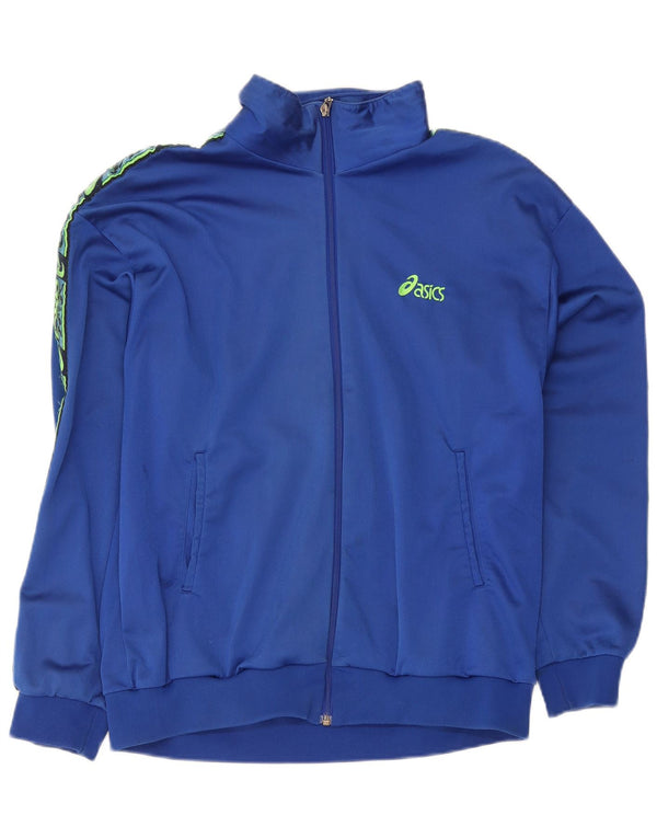 Asics Mens Graphic Tracksuit Top Jacket IT 56 2XL Azul Poliamida