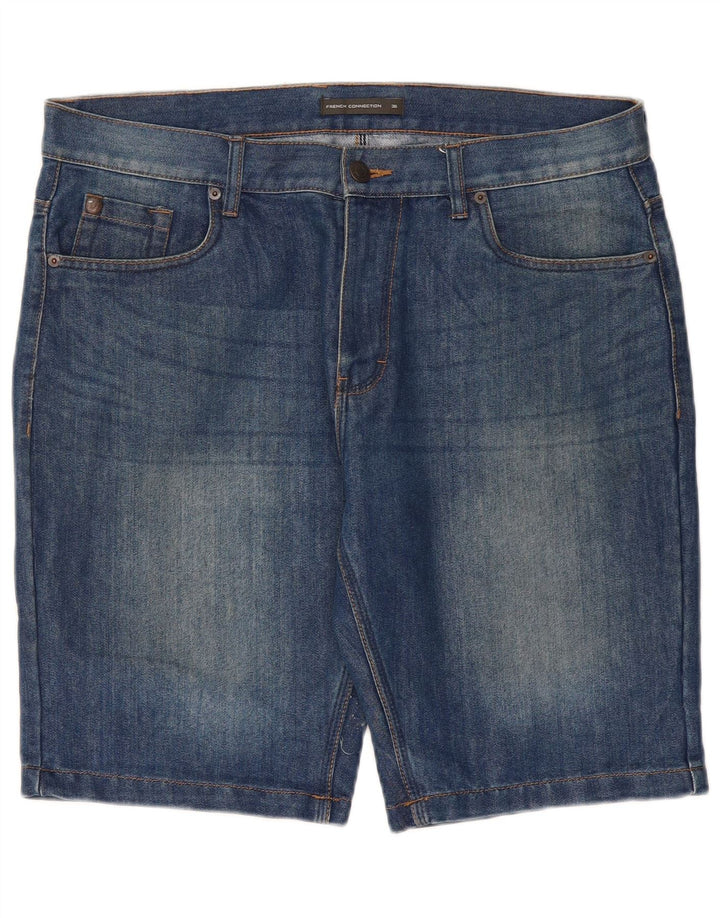 FRENCH CONNECTION Shorts jeans masculino W36 grande algodão azul