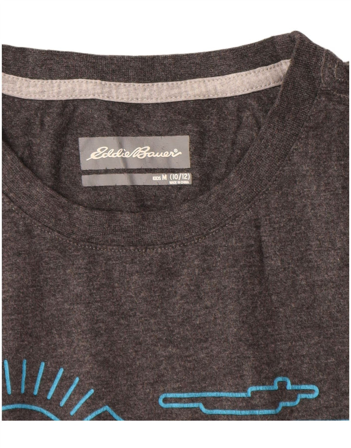 Camiseta gráfica Eddie Bauer Boys Top 10-11 anos cinza médio algodão natureza