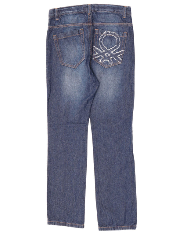 Benetton Jeans Feminino Gráfico Reto W26 L26 Azul