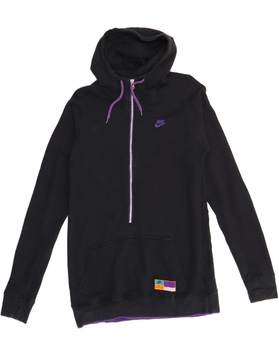 NIKE Mens Zip Hoodie Sweater UK 12/14 Medium Navy Blue Cotton Vintage Nike and Second-Hand Nike from Messina Hembry 