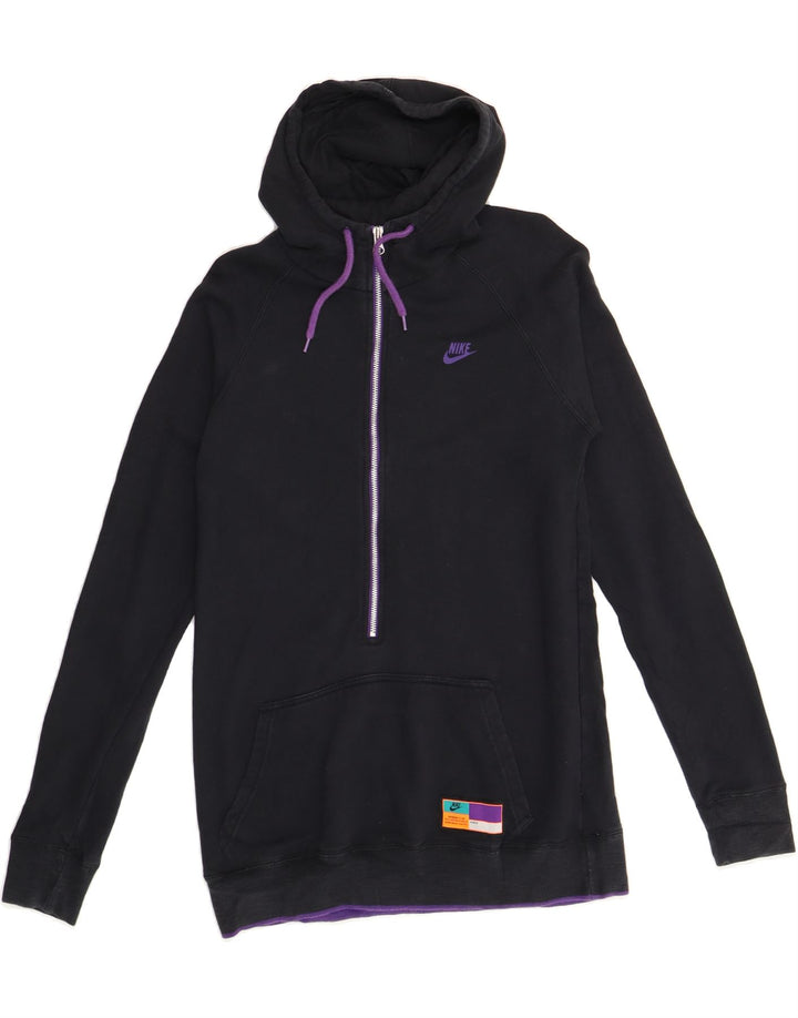 NIKE Mens Zip Hoodie Sweater UK 12/14 Medium Navy Blue Cotton Vintage Nike and Second-Hand Nike from Messina Hembry 