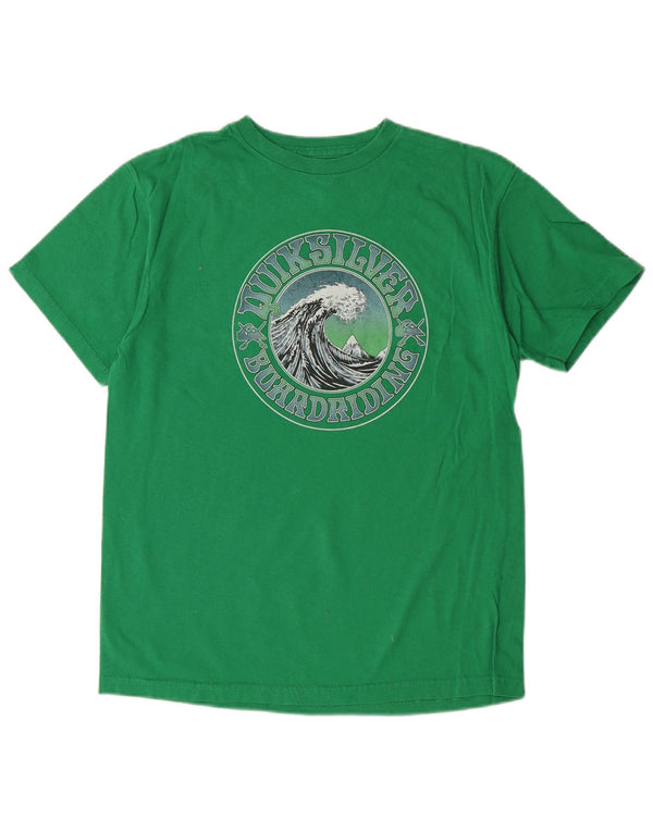 Camiseta gráfica Quiksilver Boys Top 13-14 anos L;grande algodão verde